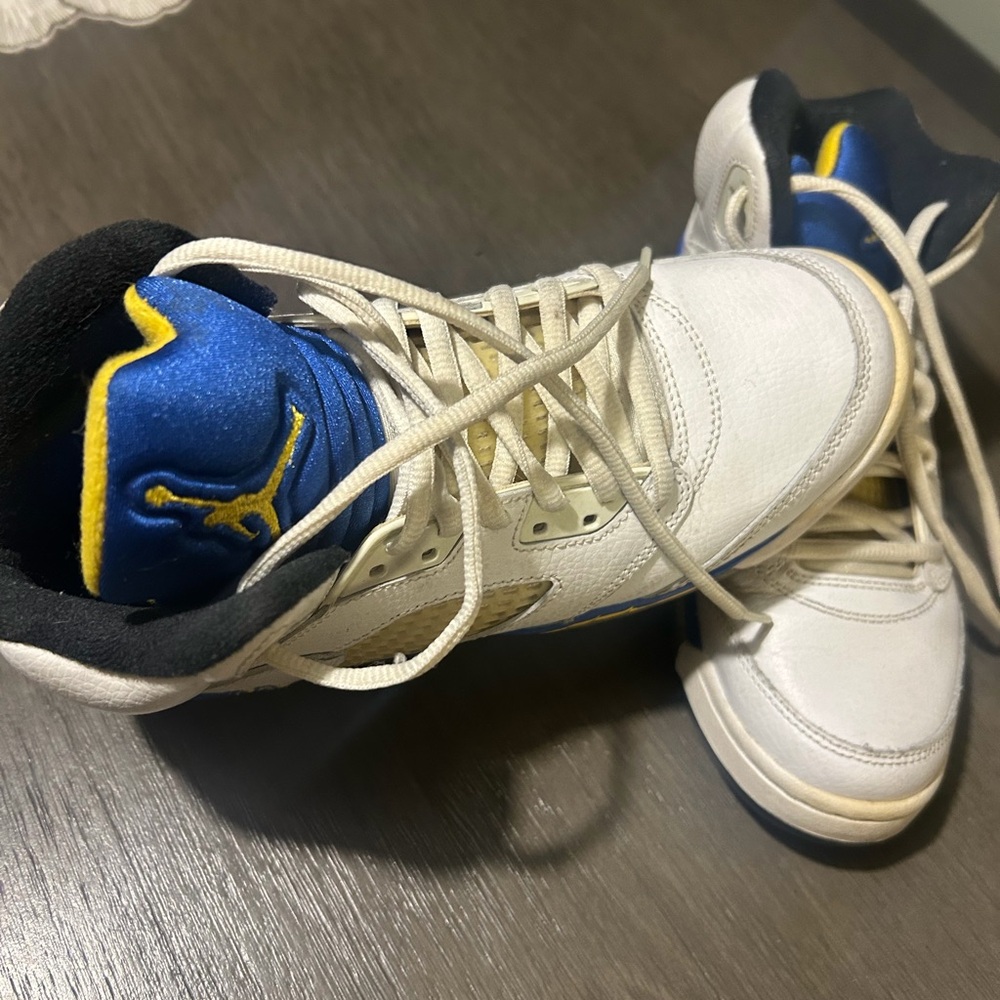Jordan Kids White and Blue Sneakers